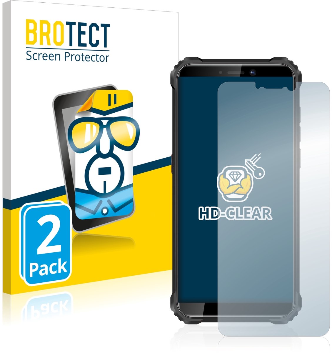 BROTECT - Screenprotector voor Oukitel WP5 - Folie Beschermfolie transparant 2 Stuks