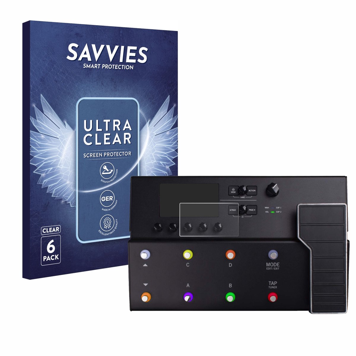 Savvies - Screenprotector voor Line 6 POD GO - Folie Beschermfolie transparant 6 Stuks