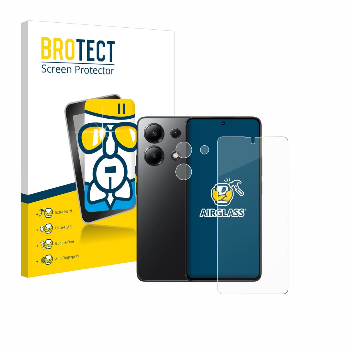 Screenprotector voor Xiaomi Redmi Note 13 5G (Voor+Camera) Beschermglas transparant
