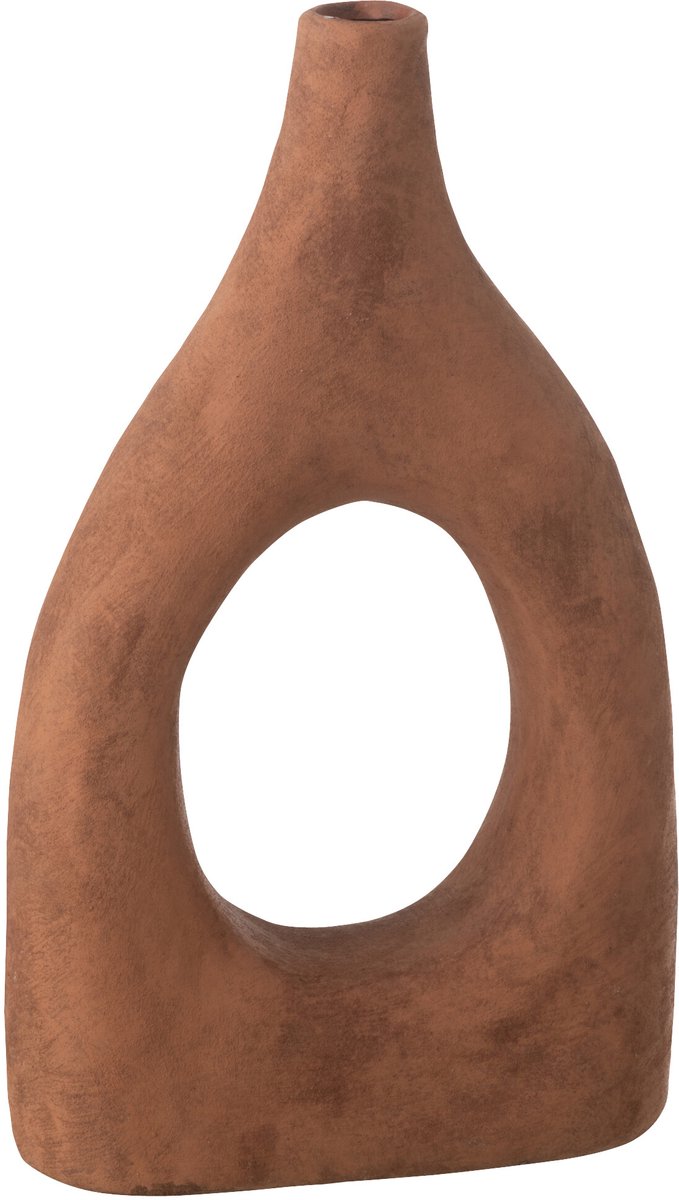 J-Line vaas Ubi - keramiek - bruin - large