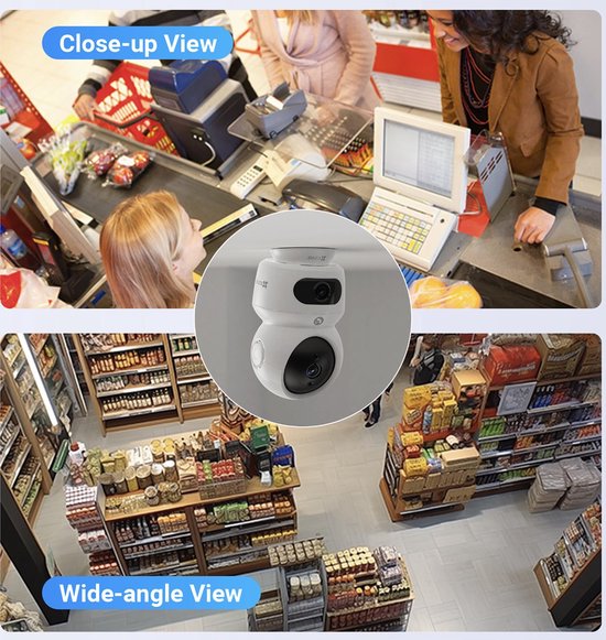 Ezviz H7C - IP-camera - Babycam - 4MP - Dual Lens - Tweerichtingsaudio - Daul-band - MicroSD-kaart - Wit van EZVIZ — afbeelding 5