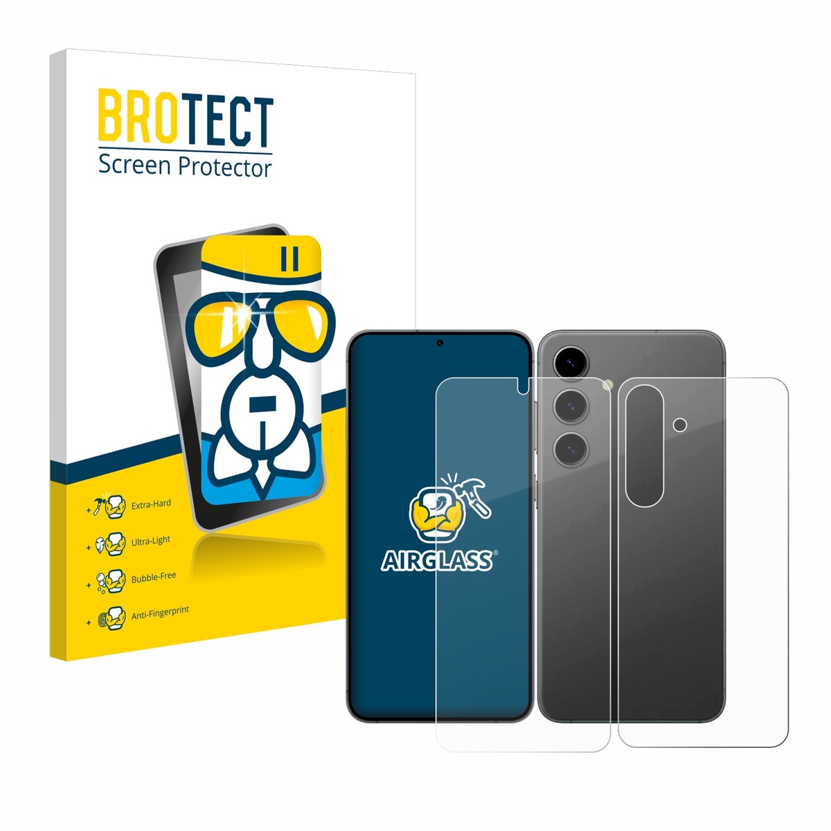 Screenprotector voor Samsung Galaxy S24 (Voor+Achter) Beschermglas transparant