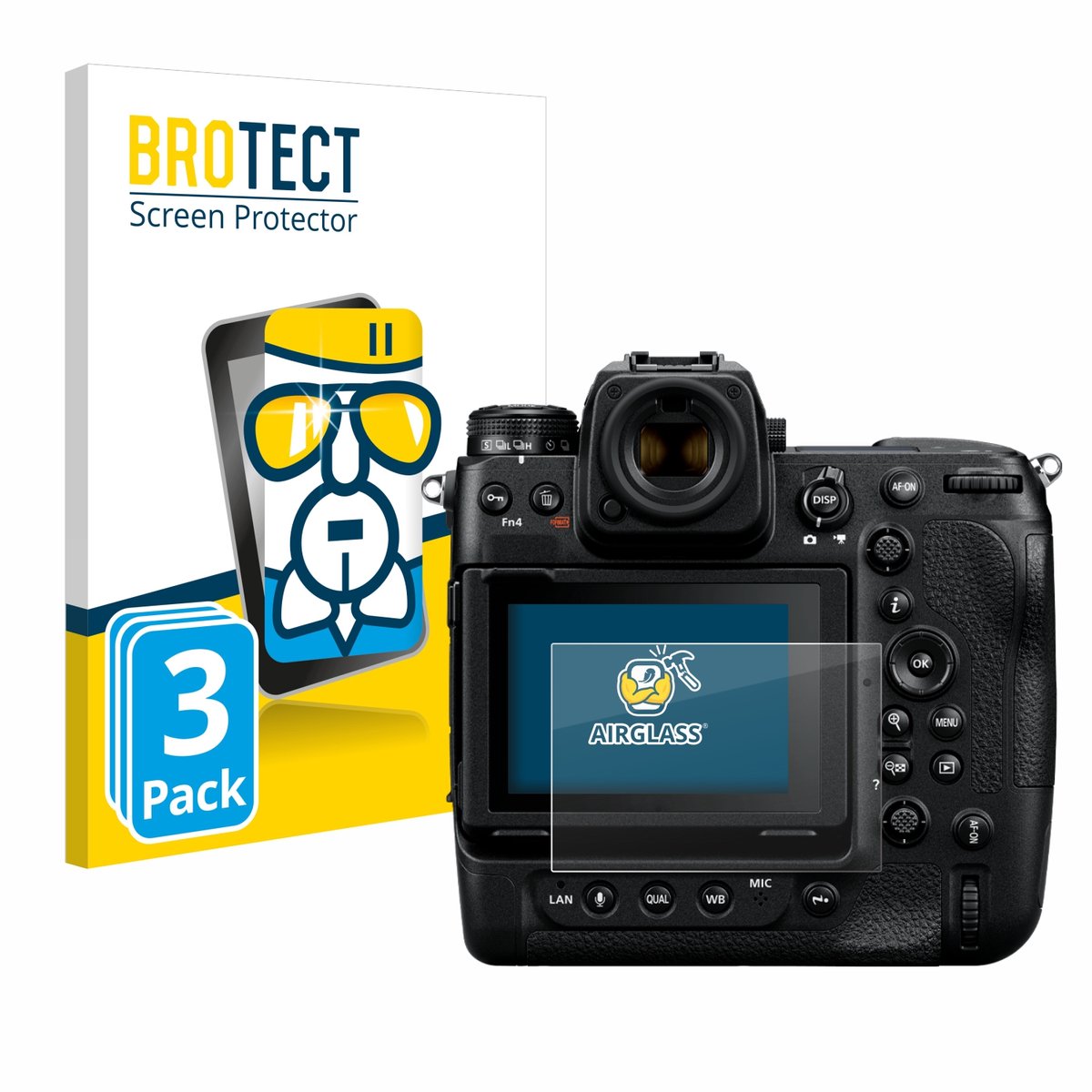 Screenprotector 3 Stuks voor Nikon Z 9 Beschermglas transparant