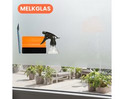 Raamfolie Anti-Inkijk Statisch Melkglas – Zonwerend & Isolerend – 60x200 cm – Inclusief Rakel & Mes