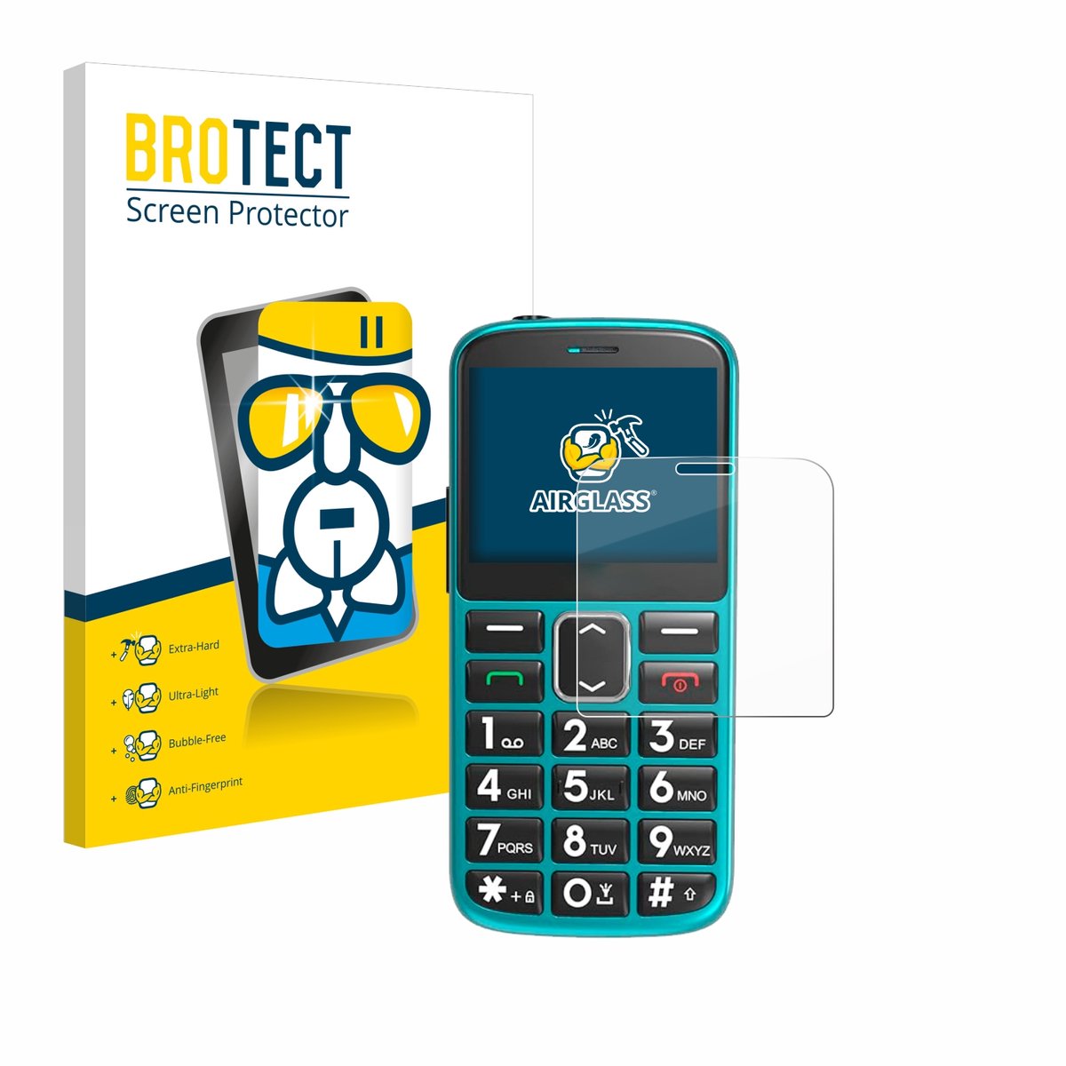 Screenprotector voor Uleway Seniorenhandy Beschermglas transparant