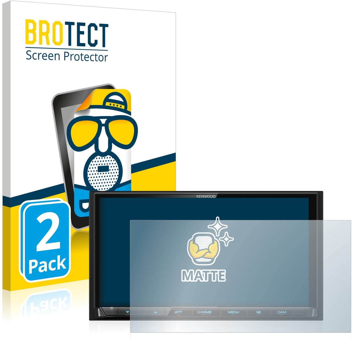 BROTECT - Screenprotector voor Kenwood DMX 8020 DABS - Folie Beschermfolie matte 2 Stuks
