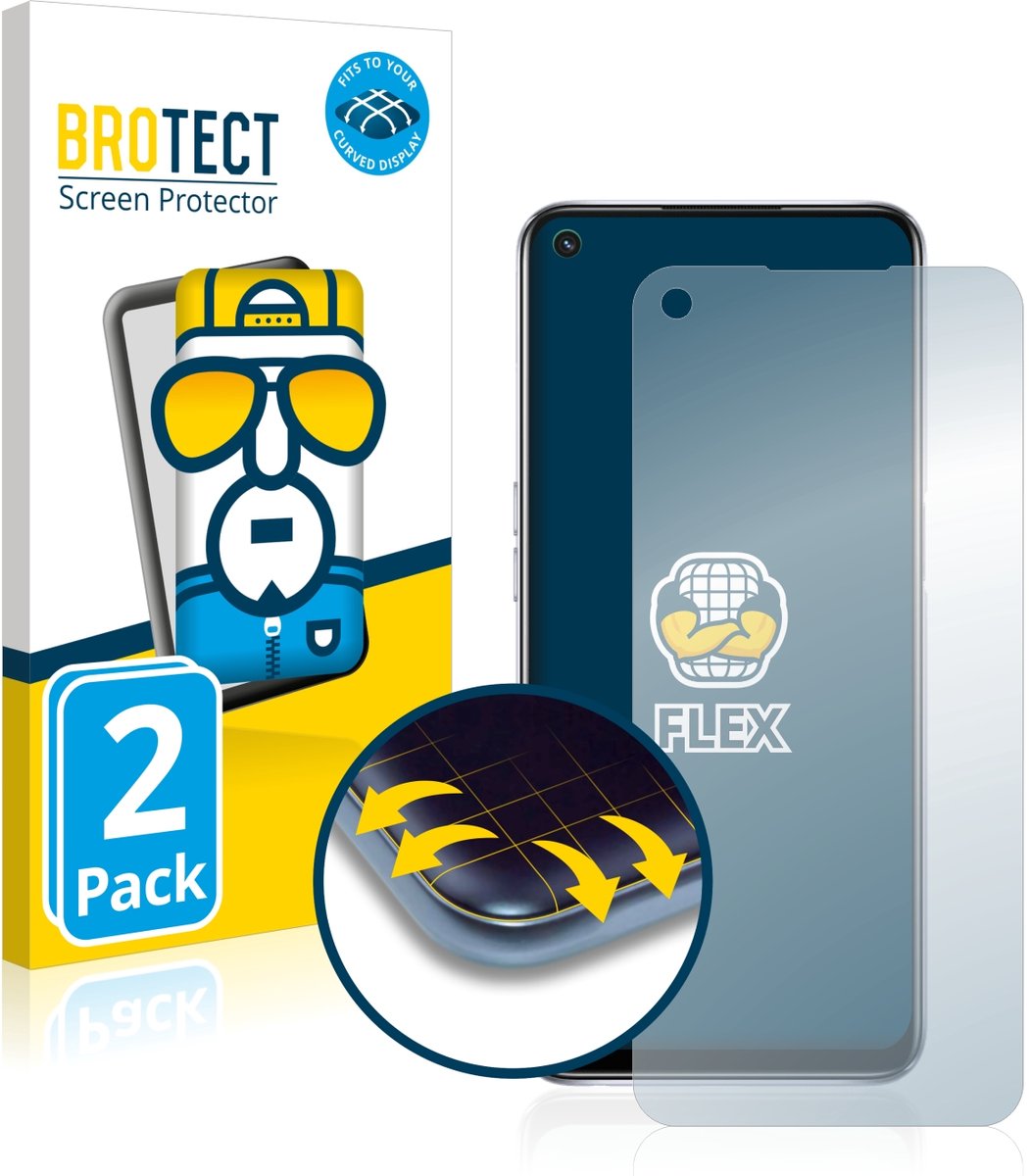 BROTECT - Screenprotector voor Oppo A54 5G - Folie Beschermfolie transparant volledig dekking - 2 Stuks