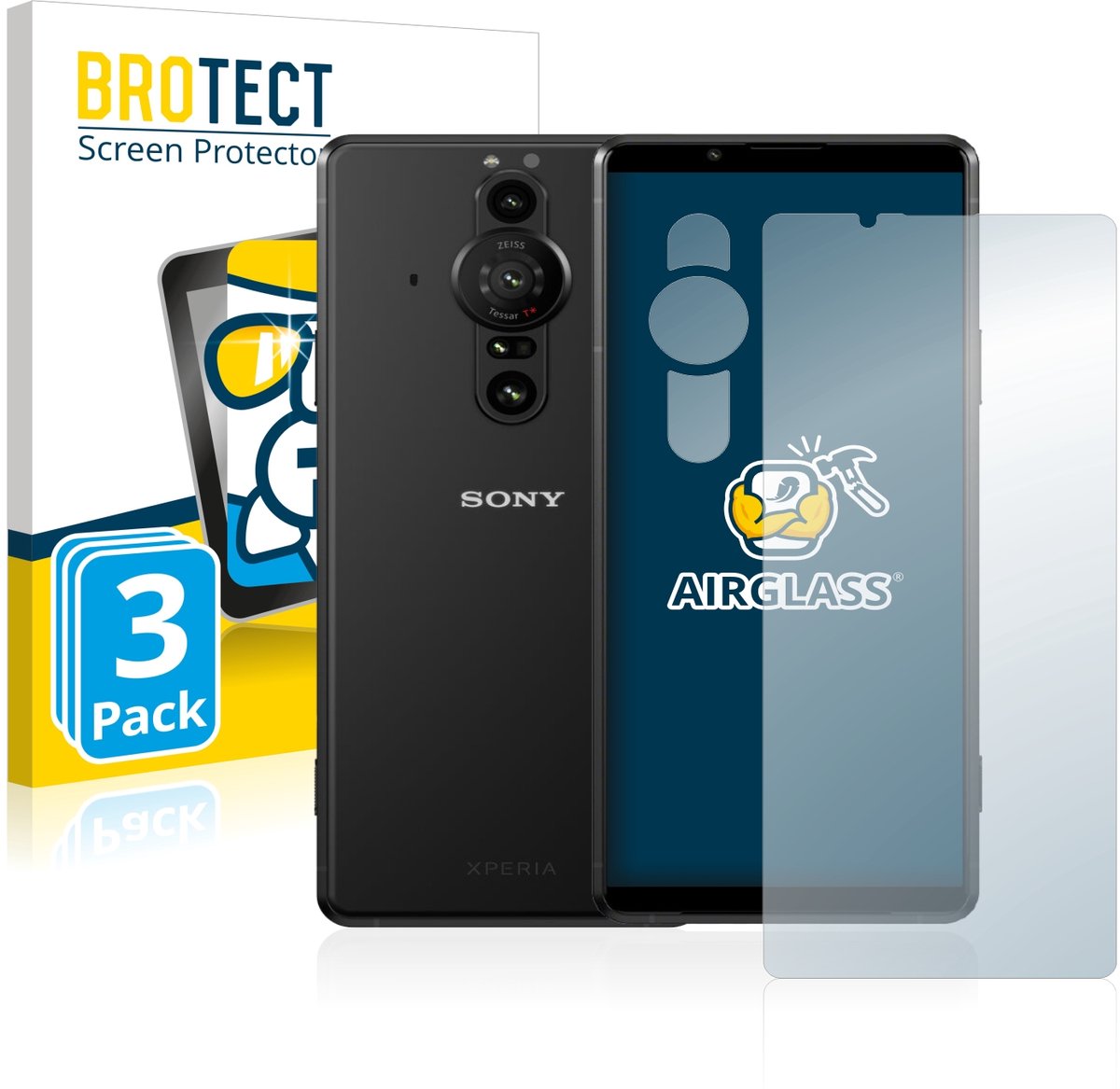 Screenprotector 3 Stuks voor Sony Xperia Pro-I (Voor+Camera) Beschermglas transparant