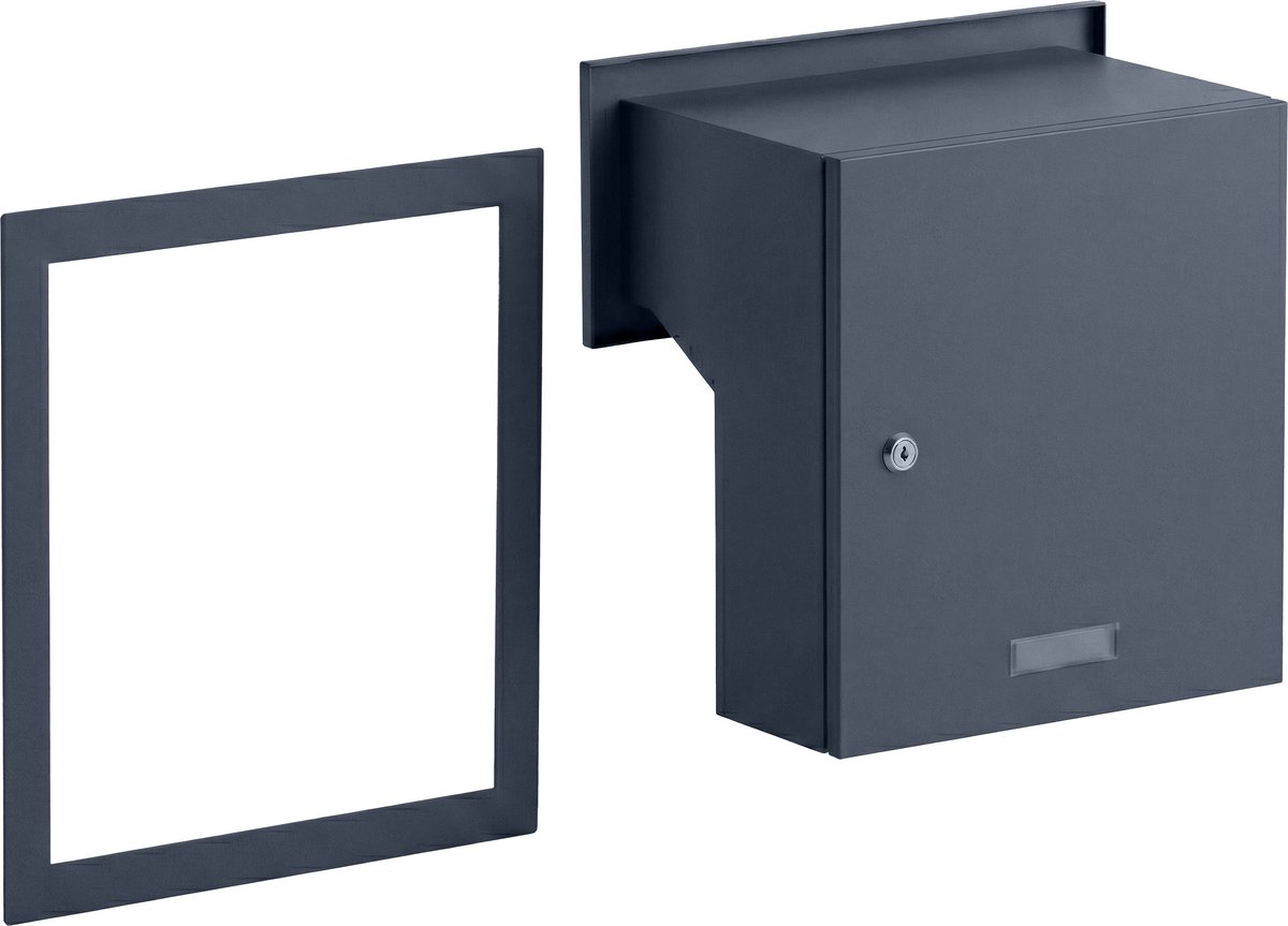 Sillar Brievenbusframe - behuizing voor Brievenbus – Gegalvaniseerd Staal – Weerbestendig – Beschermhoes voor Brievenbus 390 x 360 mm - antracit