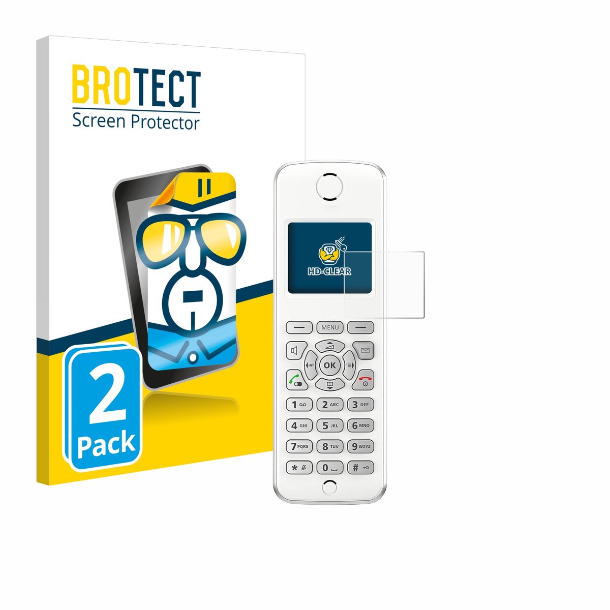 BROTECT - Screenprotector voor AVM Fritz!Fon M2 - Folie Beschermfolie transparant 2 Stuks