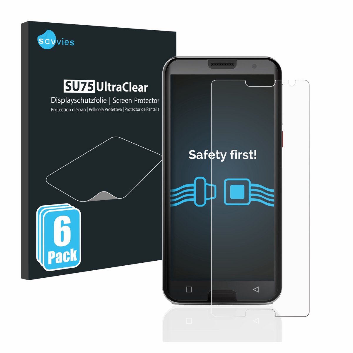 Savvies - Screenprotector voor Emporia Smart 5 - Folie Beschermfolie transparant 6 Stuks