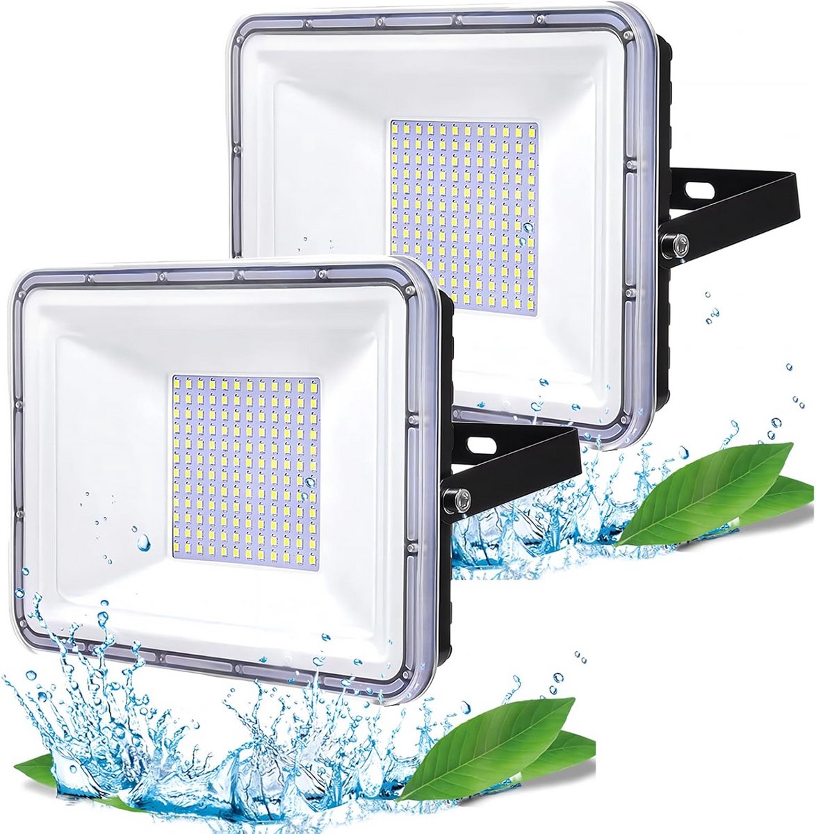 Krachtige 100W LED Buitenlamp Set van 2 - IP67 Waterdicht Koudwit Licht voor Tuin en Buitenruimtes