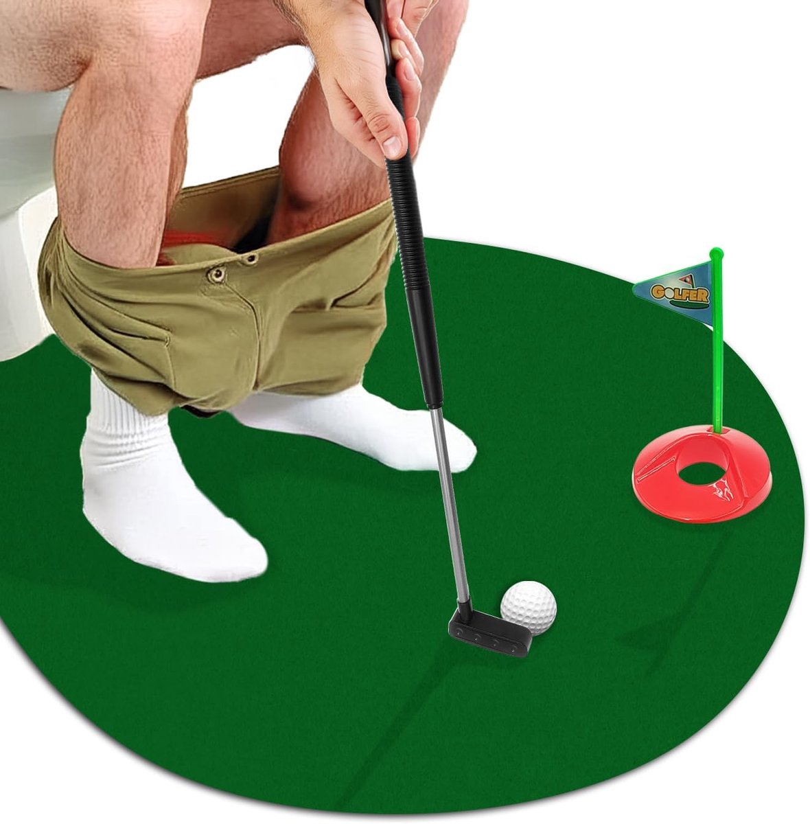 MELVRA Minigolf Set voor Thuis - Indoor Golfset - Inclusief Puttingmat - 2 Golfclubs & Golfballen - Midgetgolf - Golf Cadeau & Gadget - Binnen Gebruik