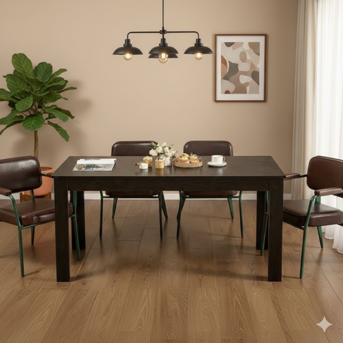 Monterra Farmhouse eettafel 160x80 cm - rechthoekige houten eettafel voor 4-6 personen - Industrieel & Landelijk Design Casa Serena – Casa Dorada