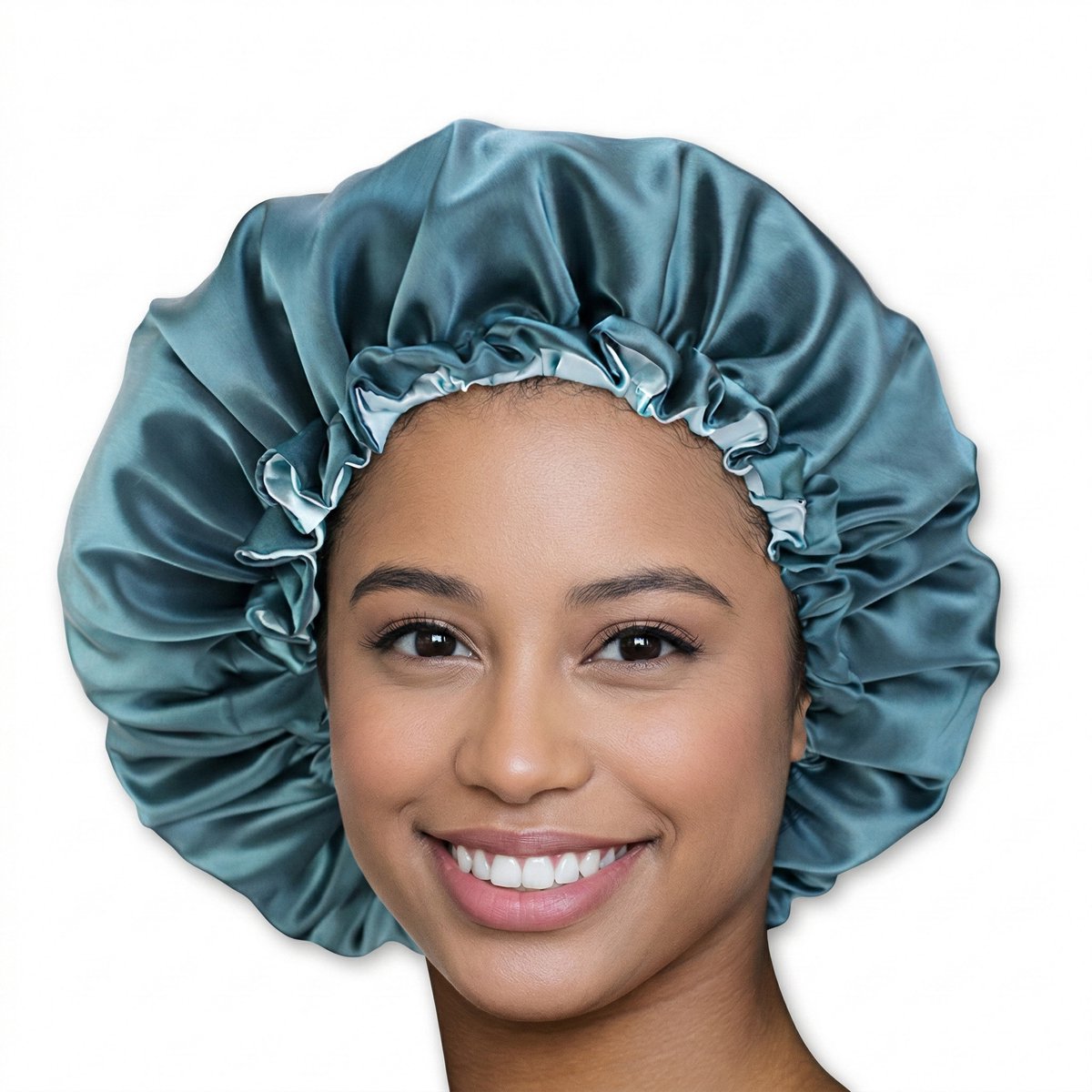 Satijnen slaapmuts – Verstelbare Bonnet van dubbellaags Satijn – Groen – AfricanFabs®