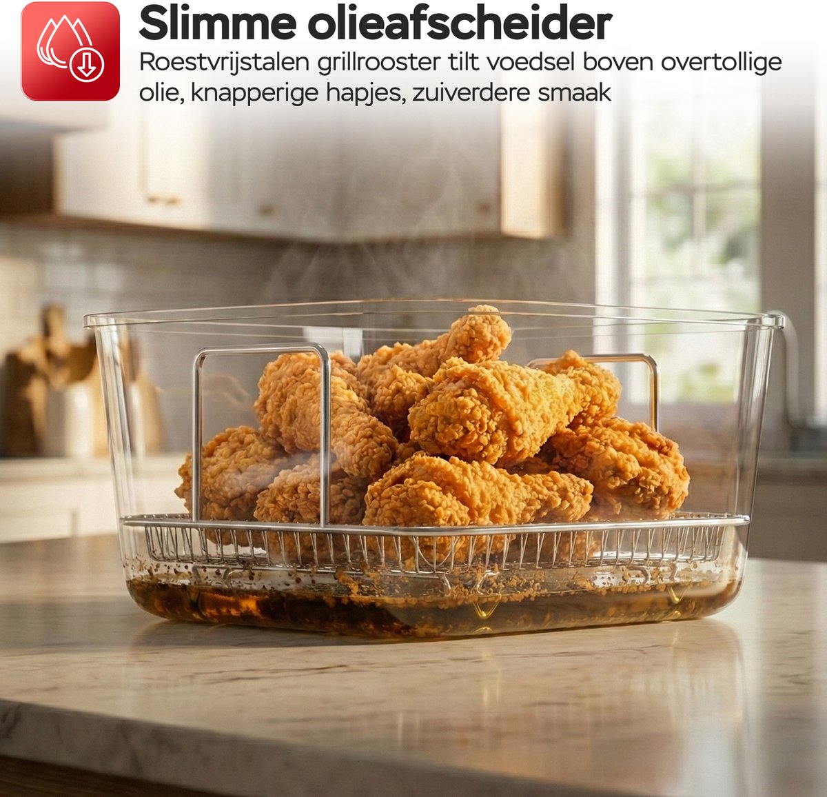 Turbotronic AFG6 Airfryer XXL met glazen bak- BPA & PFAS Vrij - 6L - Heteluchtfriteuse - Dual Heating - 50ºC tot 180ºC - 8 Kookprogramma's - Zwart — afbeelding 7