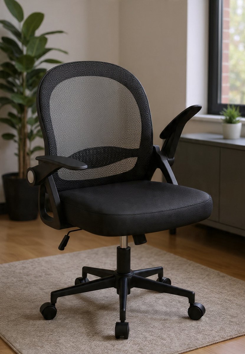 Ergonomische Mesh Bureaustoel FlexiComfort Air | Casa Serena - Lichte Draistoel met vaker Net, Opklapbare Armleuningen, In Hoogte Verstelbaar - 360° Comfort voor Thuis & Kantoor-Casa Serena – Afmet...