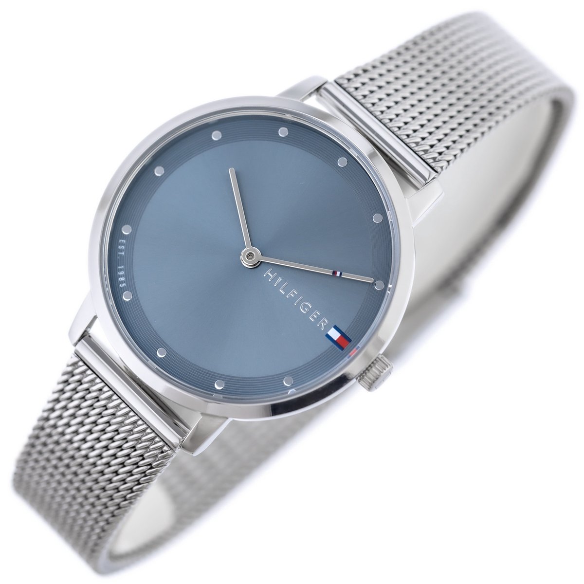 Tommy Hilfiger Pippa - Dameshorloge - Quartz - Zilveren Roestvrij Staal - Blauwe Wijzerplaat