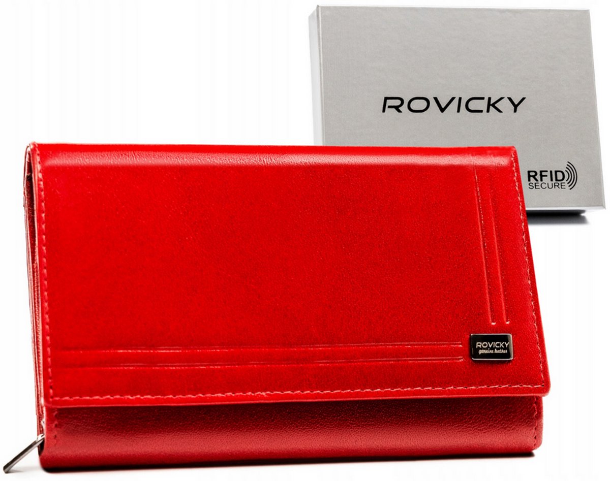 Rovicky - Damesportemonnee - Groot en Ruim - Echt Leer