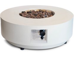 Happy Cocooning Vuurtafel Estate Round 76 Oyster - Composiet - Vuurtafel Gas - Luxe Ronde Terrasverwarmer - 76x76x34 cm