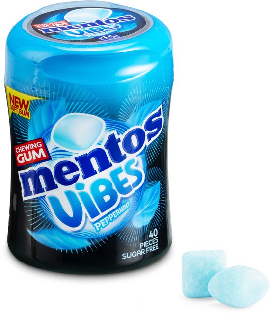 Mentos Gum Vibes Peppermint - Kauwgom - Suikervrij - 6x40stuks
