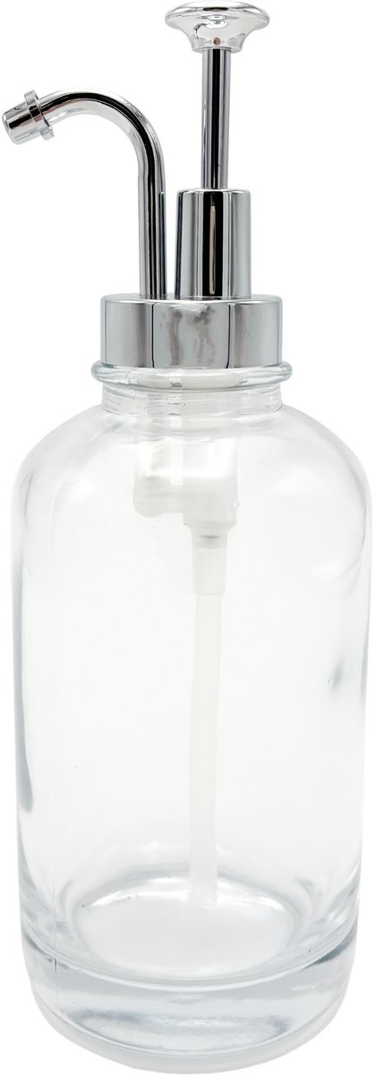 Siroop dispensers Kingston - Zilveren pompje - Glas - 500ml