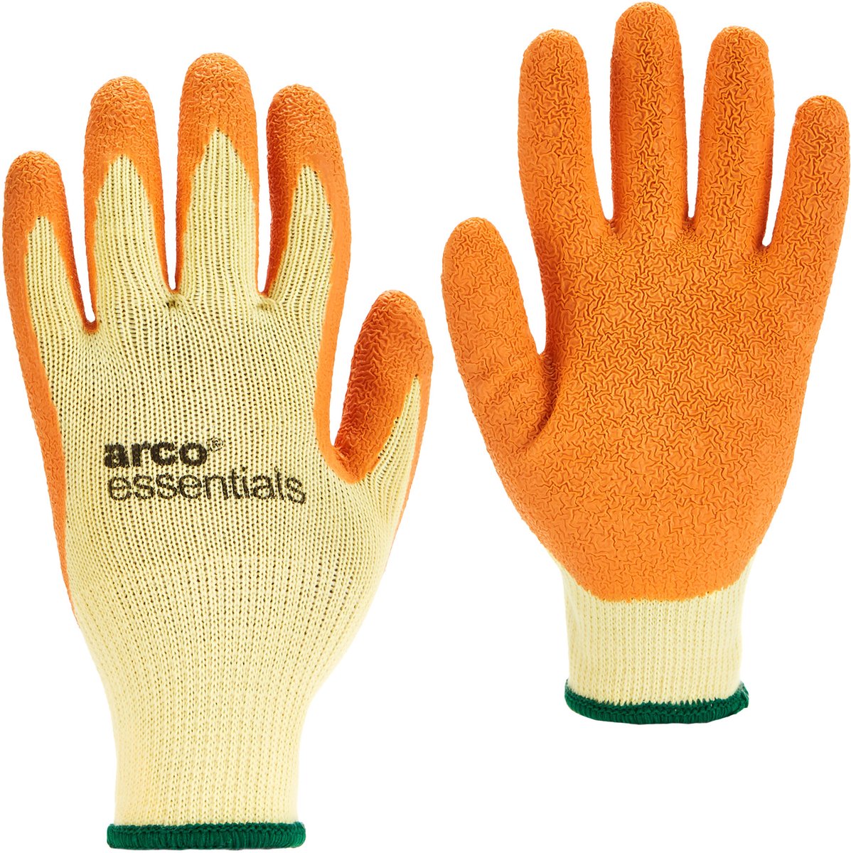 Arco Essentials - Latex Gecoate werkhandschoenen Wit/Oranje Maat S