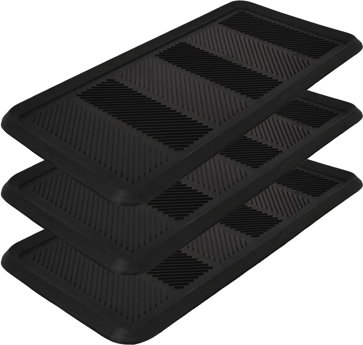 KOTARBAU 3 Stuks Schoenenlekbak, Lekbak Schoenen, Rubber, 80x40 cm, Zwart, Schoenenmat, Onderlegger Schoenen, Schoenendruipbak, Schoenmat, Schoenafdruipbak