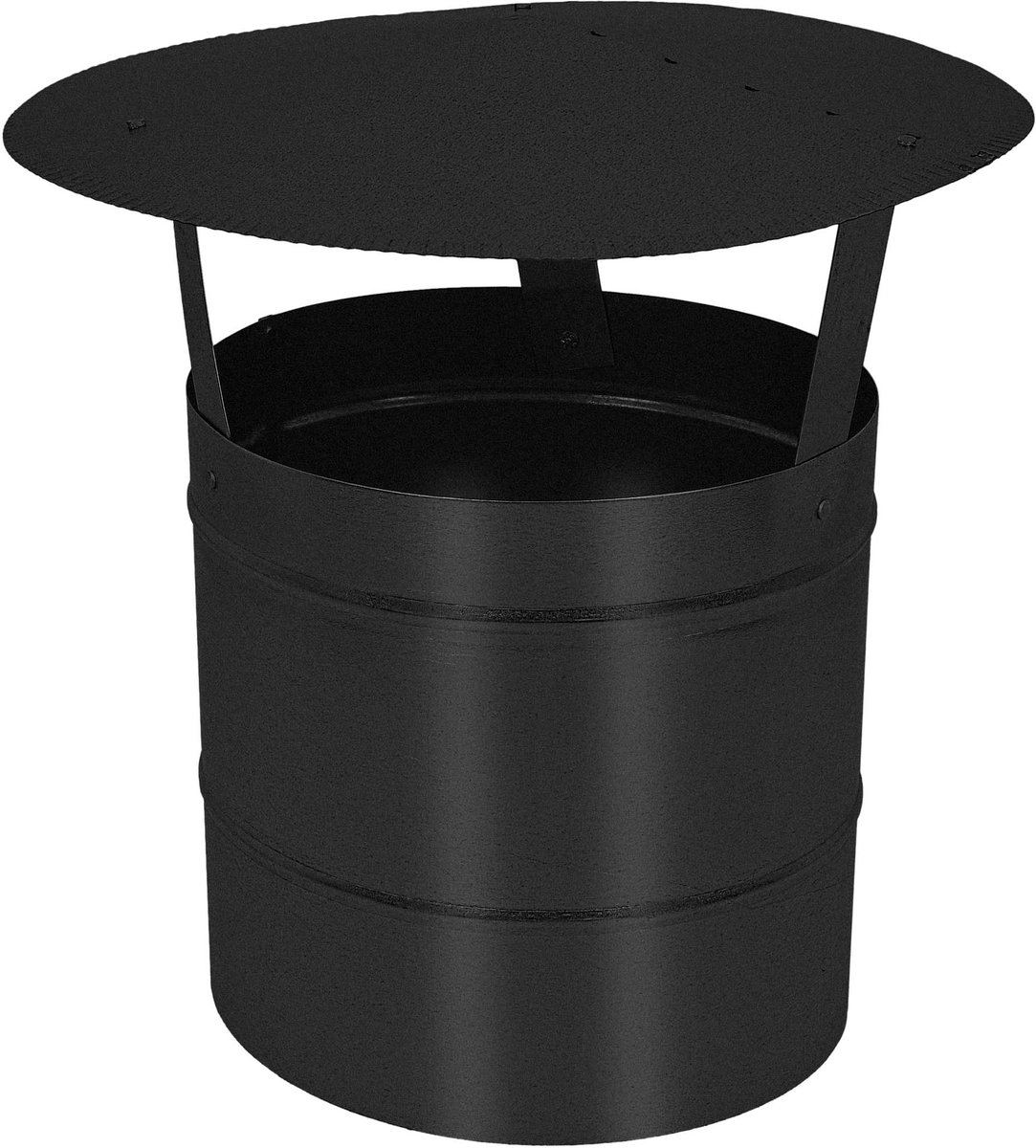 KOTARBAU® Schoorsteenkap, Schoorsteenafdekking, Verzinkt Staal en Poedergecoat Staal, ? 250 mm, Zwart, Regenhoes voor Schoorsteen, Rookkanaal Kap, Schoorsteenkappen, Rostbestendig