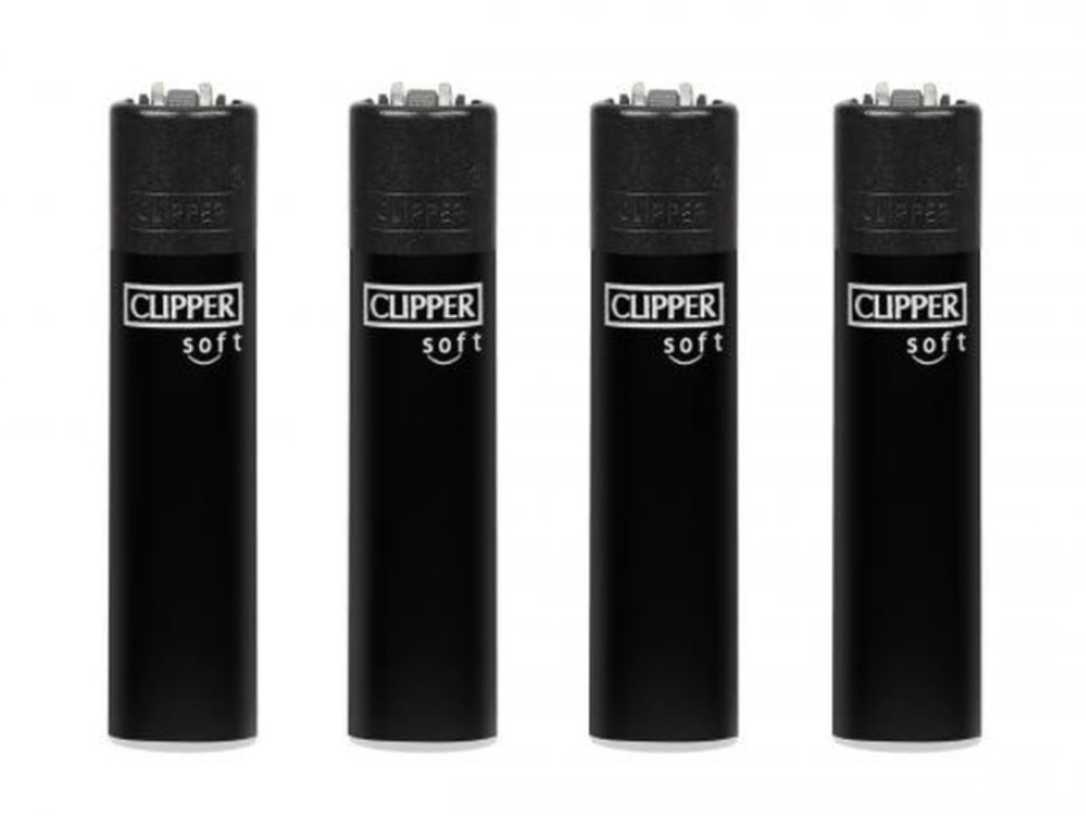 Clipper - aansteker - Soft Touch and Black Cap - CP11 - (4 stuks)