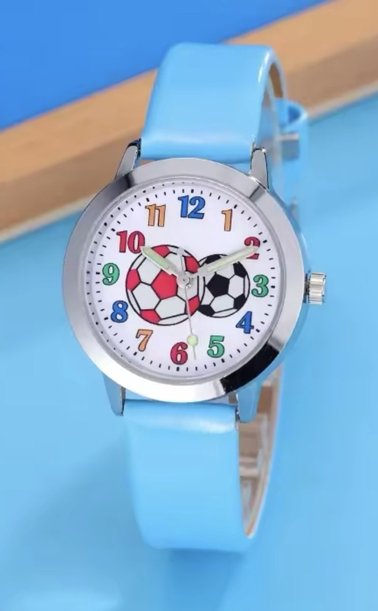 12Getit Voetbal horloge blauw bandje