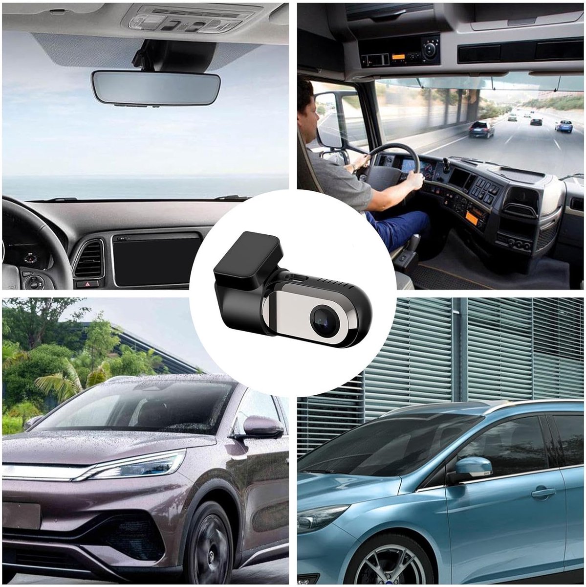 Autodashcam, dashcam Geschikt voor voertuigen | autocamera, waterdichte groothoekparkeermonitor – foto 4