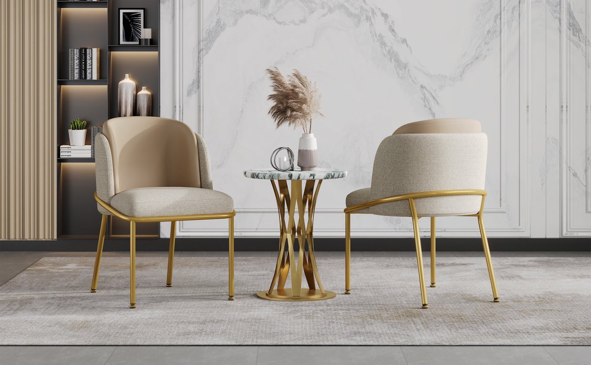 HAUSS SPOLE Eetkamerstoel Set Van 4 - Minimalistisch Morandi Design - Ergonomische Rugleun