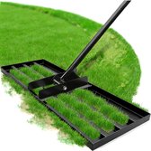 COSTWAY Gazonnivelleringhark, metalen gazonrakel met ergonomische handgreep, nivellering van zandbodem, egaliseerhark voor tuin, achtertuin, golfbaan