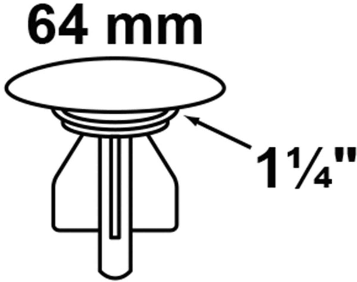 KIRCHHOFF waste plug, chroom, 1 1/4" x 64 mm