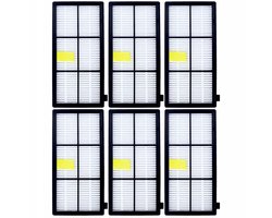Sillar 6x Stofzuigerfilter - HEPA-filter voor Robotstofzuiger - geschikt voor iRobot Roomba Serie 800 900 – vervangingsfilter voor modellen 966, 971, 975, 980, 981