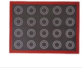 Geperforeerde siliconen bakmat - voedselveilige siliconen mat - voor koekjes, macarons, brood en gebak - 30×40cm - zwart+rood