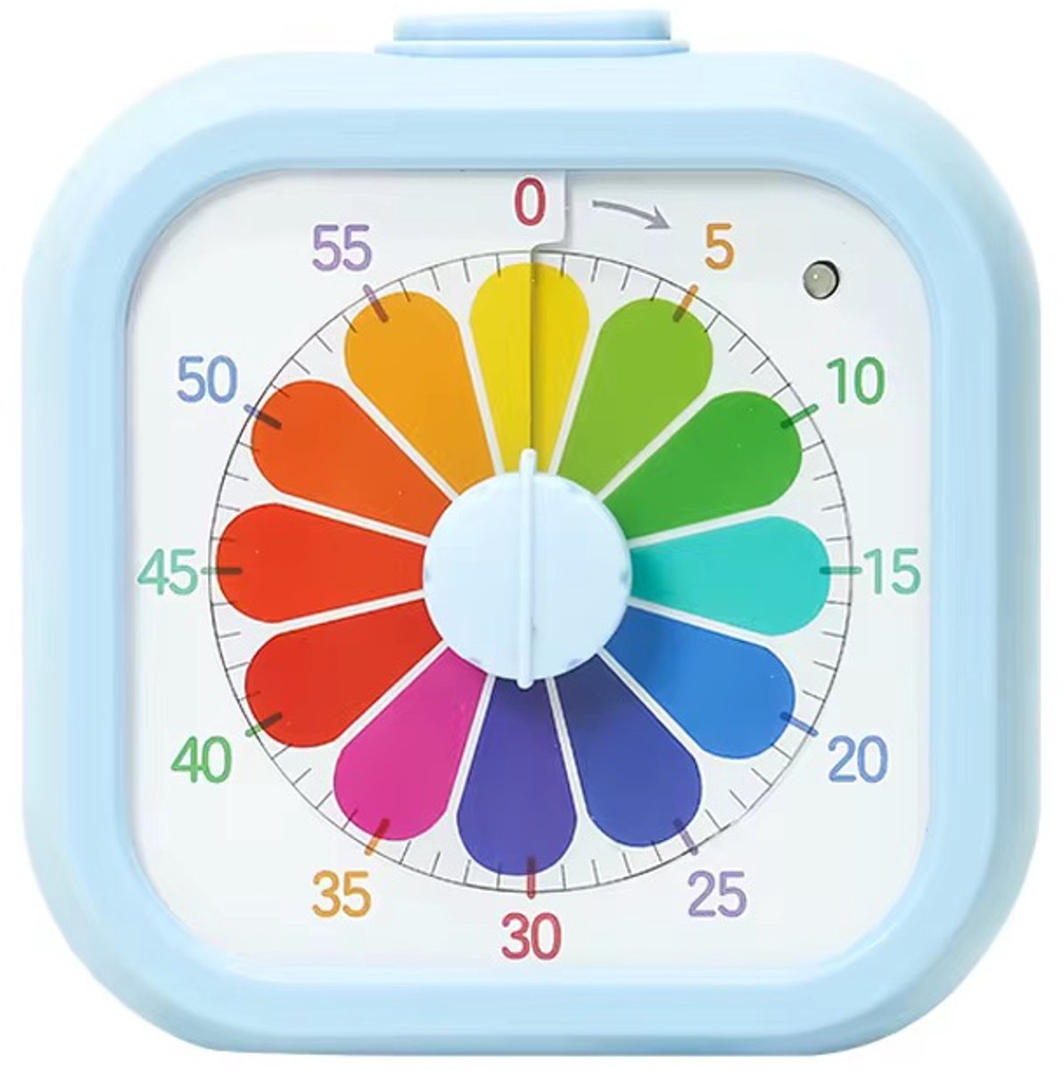 Regenboog Timer-60 Minuten Timer- Kinder Timer- Educatieve tijdklok- Stil & Visueel timer blauw-Kookweker-Speelse Timer-studie Timer ideaal voor Thuis en School-3 Alarmstanden (licht , Zachte en Harde piep )-Pauzefunctie met statuslampie