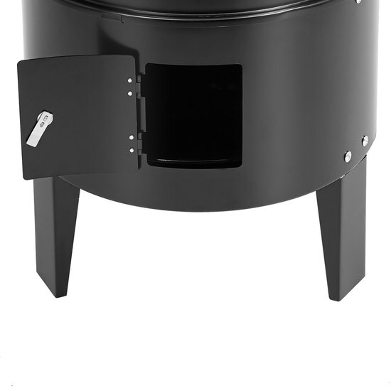 Zwaar-Duty 3-in-1 Houtskool Rookoven BBQ Grill met Thermometer - 2-Lagen Buiten/Kookstation, Gietijzer, Compleet met Rookoven, Grill & voor Terras, Camping, Achtertuin (Geen Montage van Onderdelen) van Merkloos — afbeelding 2