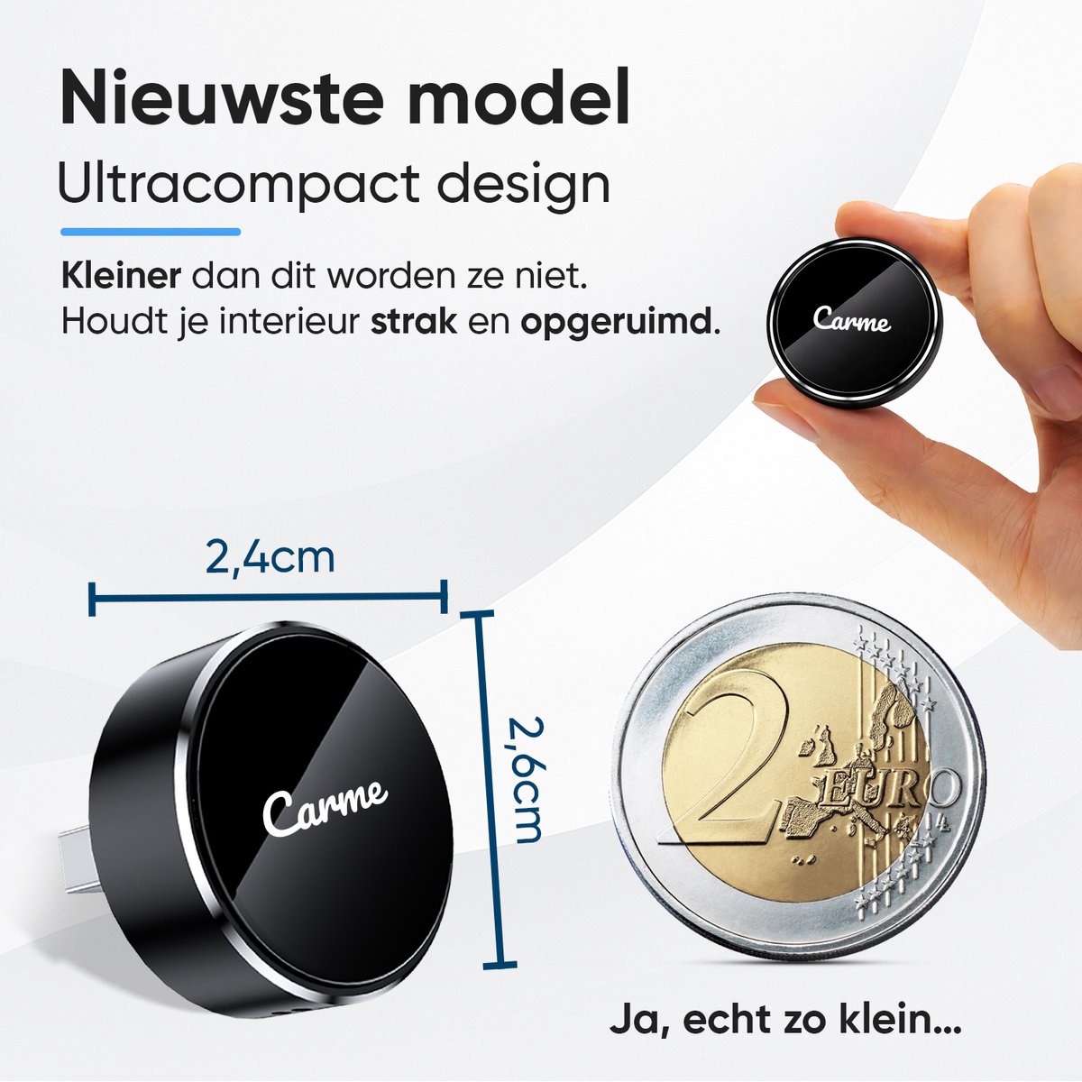 CarMe Ultra Mini 2-in-1 draadloze CarPlay en Android Auto adapter USB-A & USB-C, compacte auto dongle - Afbeelding 5