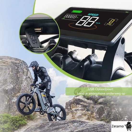 Zetamo H6C Display - Geschikt voor Ouxi - V20 fatbike LCD scherm 25 km/u begrensd van Merkloos — afbeelding 4