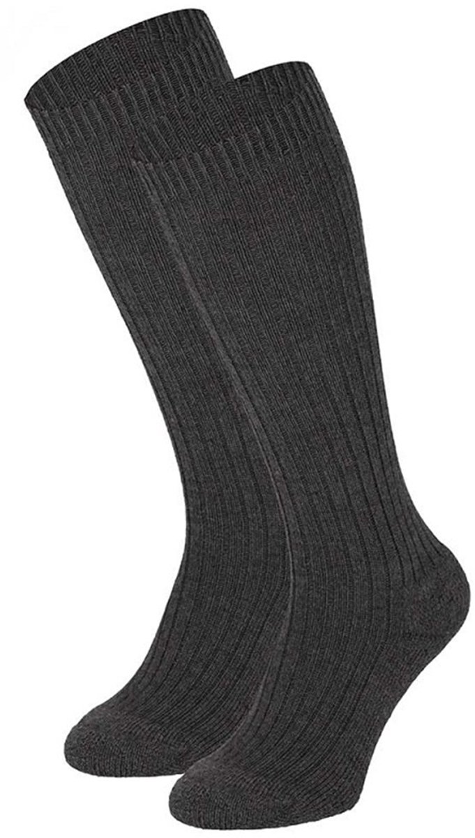 Angro - 3-Pack - Sterke Kniekousen - Badstof Voetbed - Merino Wol - Heren / Dames - antraciet - 39-42 - 136010000