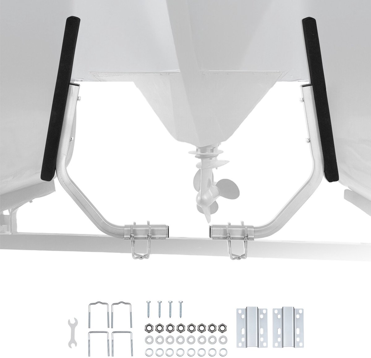 Trailergeleiders Voor Boottrailers - Set - Verstelbare Breedte 0–3 cm - Hoogwaardig Staal - Dikke Steunplaten - Geschikt Voor Pontontrailers - Voor L-/Koker-/C-Profielen