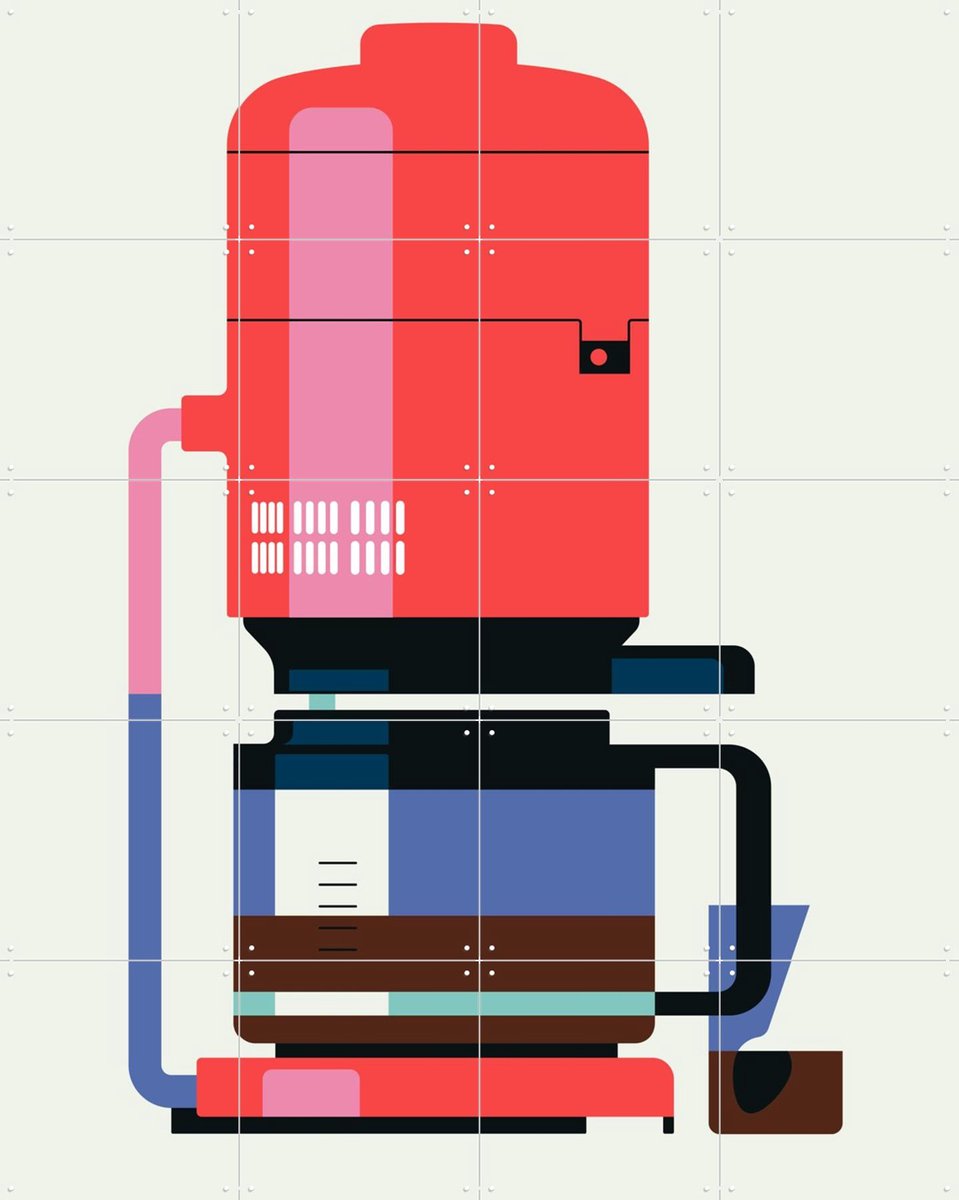 IXXI Coffee Brown, Bo Lundberg - 80 x 100 cm - Gratis ophangtool - Grote wanddecoratie en posters - Illustraties, Grafisch Ontwerp, Kleurrijk