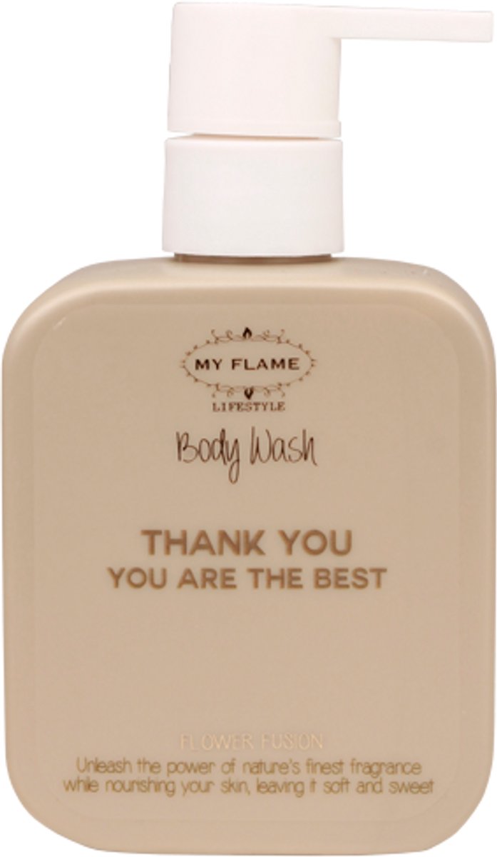MY FLAME - Douchegel - THANK YOU, YOU ARE THE BEST - Geur: Flower Fusion - Maat: 8 x 5 x 14 cm (incl. pompje) - 330 ml