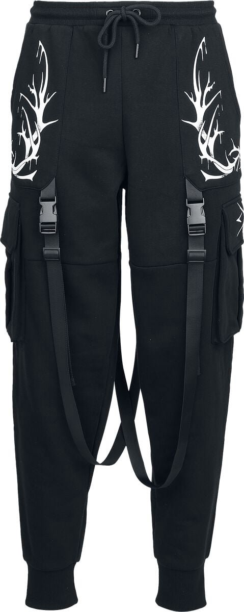 Gothicana Zwarte trainingsbroek met zeefdruk - Heren - XL