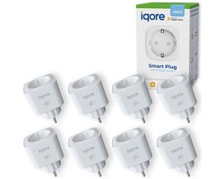 8x Slimme Stekker voor APPLE HOMEKIT- Geen hub vereist – MATTER ondersteuning – Tijdschakelaar en Energiemeter – Siri Google Home & Amazon Alexa – Gratis Smartlife App – 16A