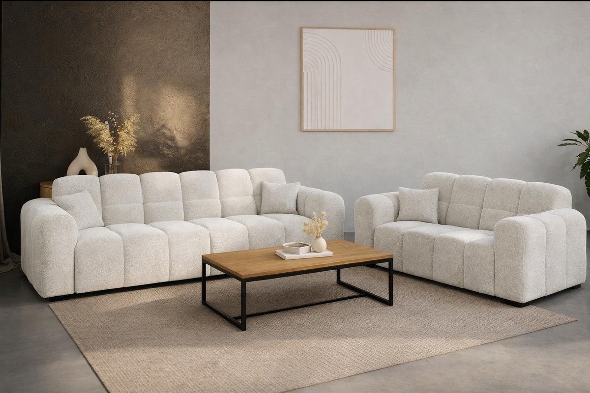 Zitbank Chicago 3+2- beige- Zetelsenbedden