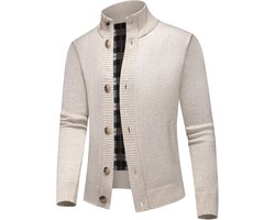 Warme gebreide herentrui met zakken en knopen voor Herfst en Winter