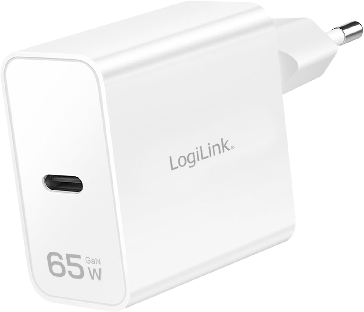 LOGILINK - USB-C GaN-adapter, 65 W, PD+QC 3.0, voor smartphones, tablets en laptops, wit